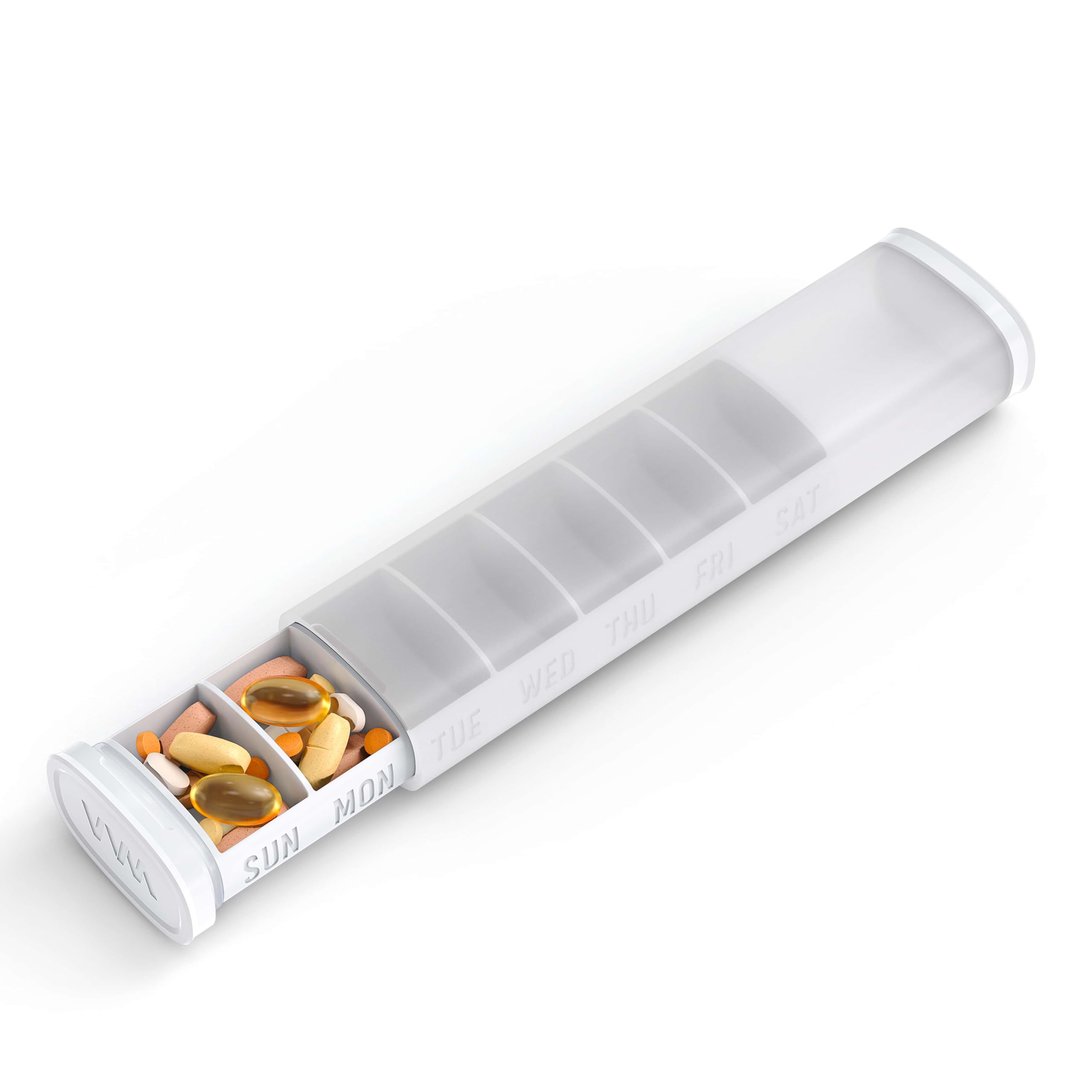VVM Weekly Pill Organizer 7 Day, Daily Pill Box, Arthritis-Friendly Travel Pill Case, Cute Drawer-Slide Pill Holder for Vitamins, Supplements,