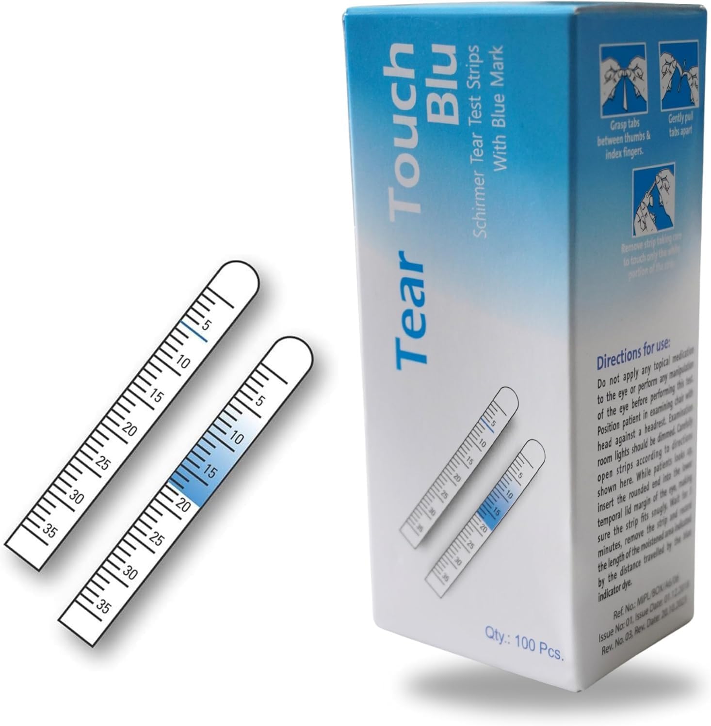 Schirmer Tear Test Strips with Blue Mark 100 Strips (Sterile)_KSH-118-pack of 10