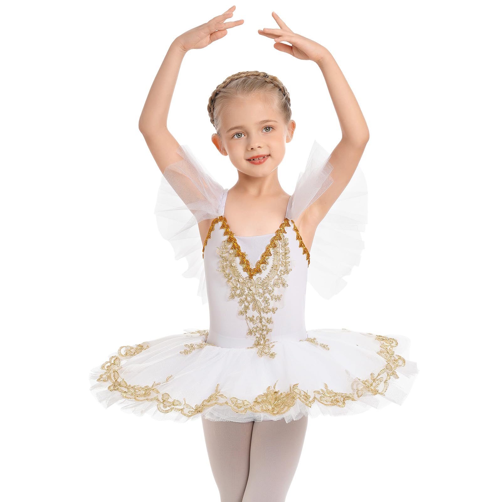 Vestito Da Balletto OBEEII Con Paillettes E Ricami - Tutù E Body, Taglie 4-14 Anni - Foto 2