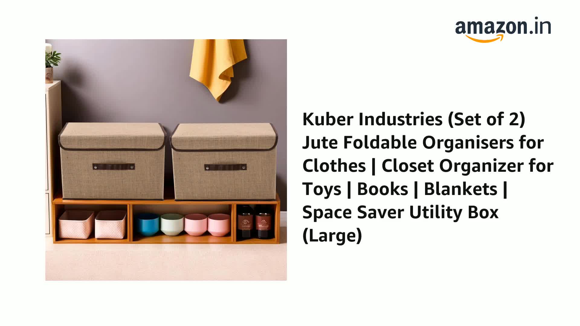 Kuber Industries Pack of 2 Drawer Organizer (Large) Foldable