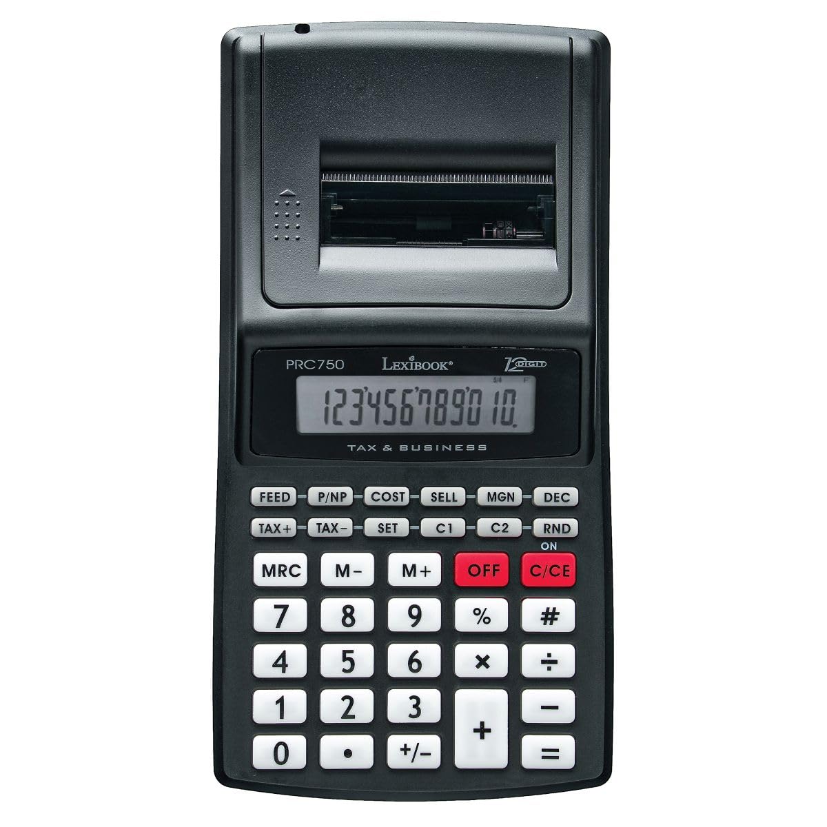 Lexibook, Calculadora con Impresora, PRC750LXB | Modos duales con cálculo de impuestos y ganancias, memoria, conversión de moneda y auto apagado