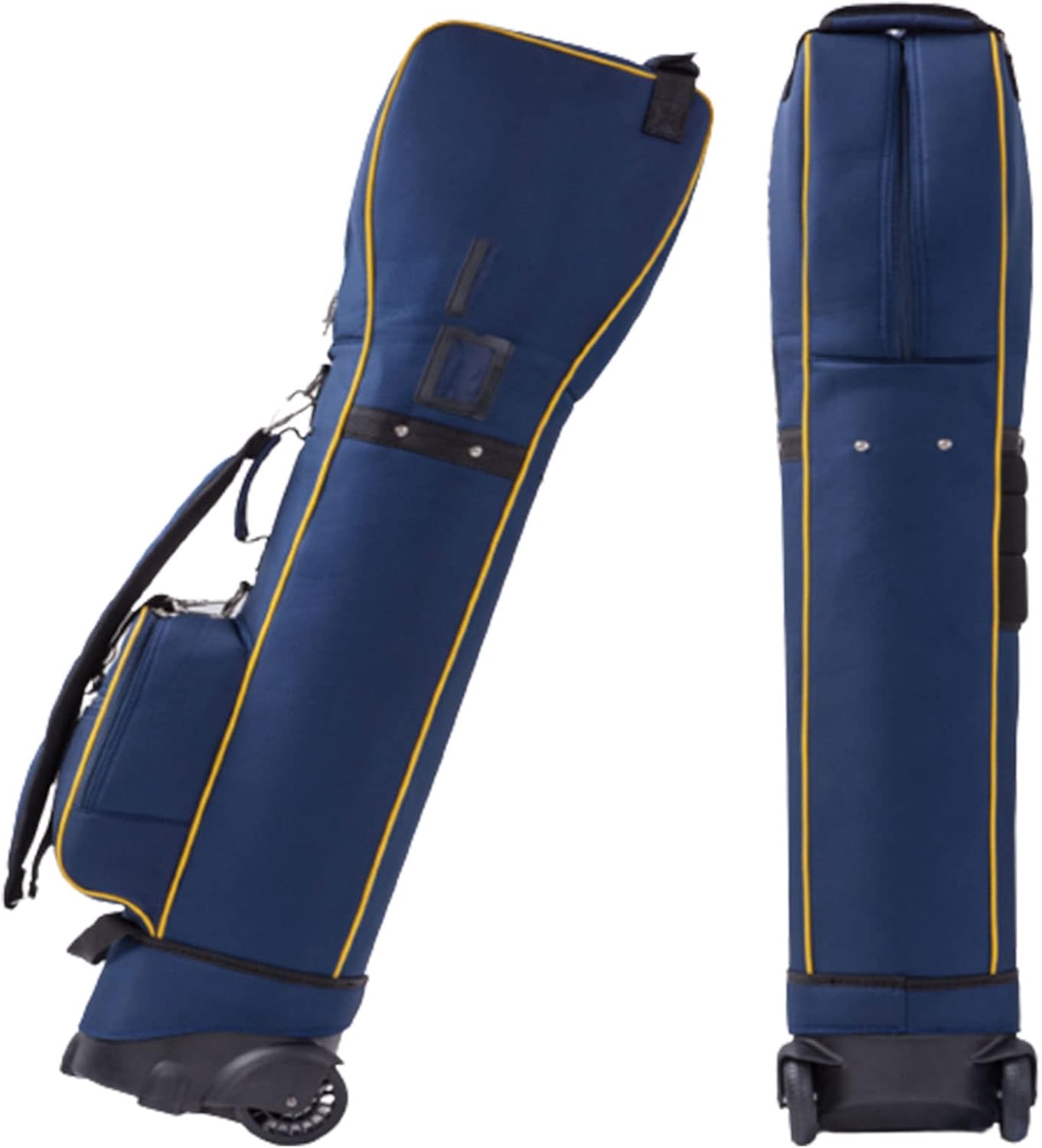 Golf Bag, Club Bag with Wheels, 9 Individual Jacks, Easy to Carry and Durable Golf Bag, Zippered Side Pocket, Unisex (Blue)