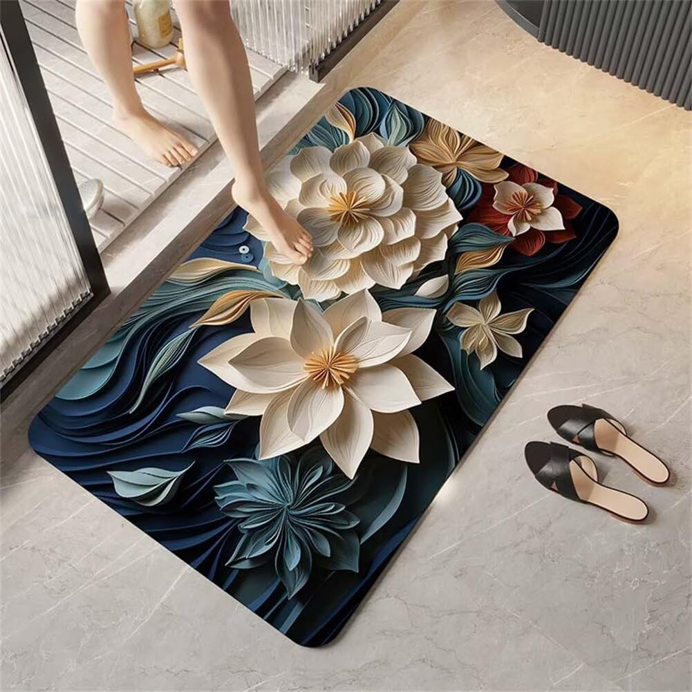 Tapis de bain antidérapant absorbant et fin séchage rapide