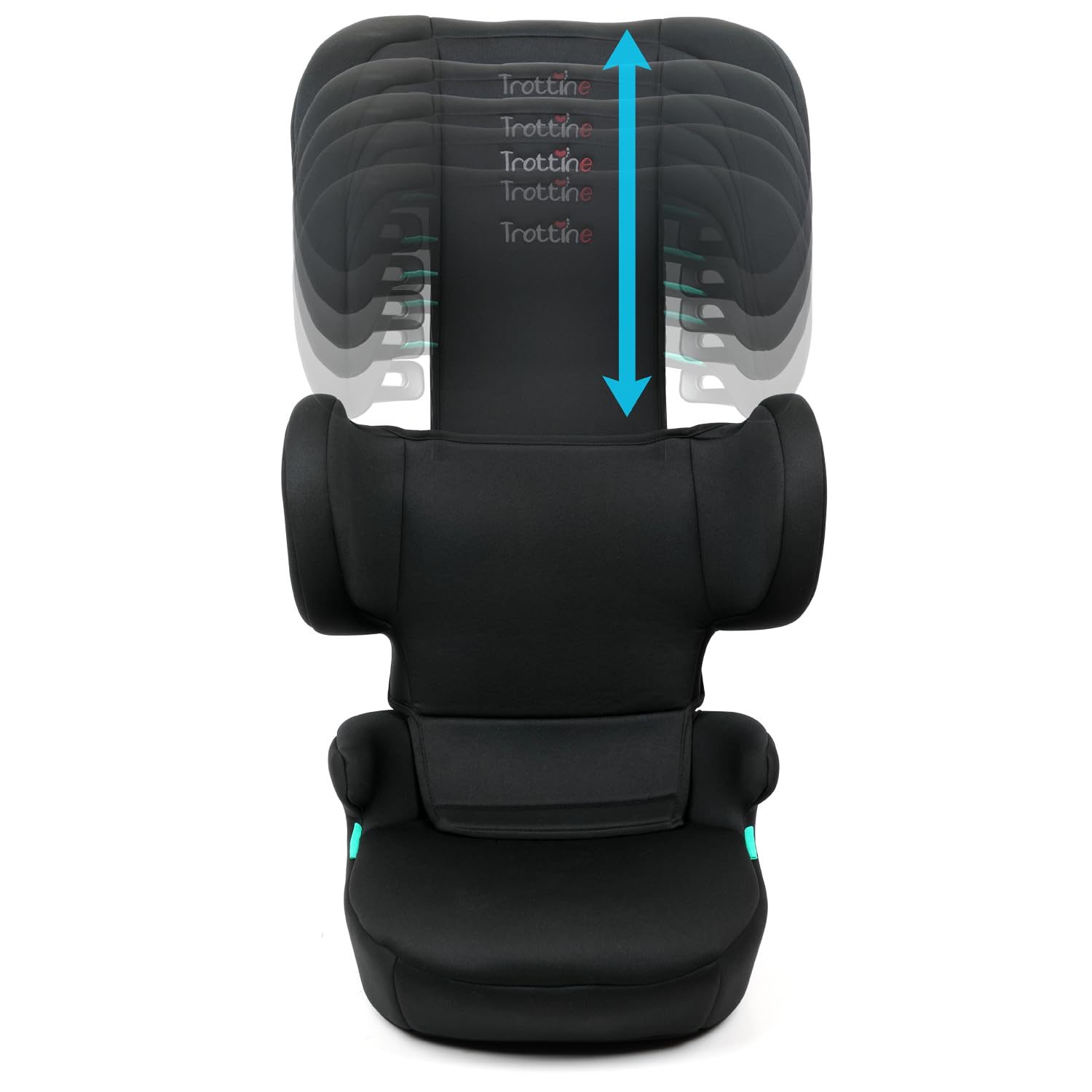 MANCHESTERFIX Rehausseur Pliable Isofix R129 I-Size 100-150 cm, Équivalent Groupe 2/3, 15-36 kg, 3-12 Ans, Réglable en Hauteur, Protections Latérales Renforcées, Isofix Rétractables – Shadow