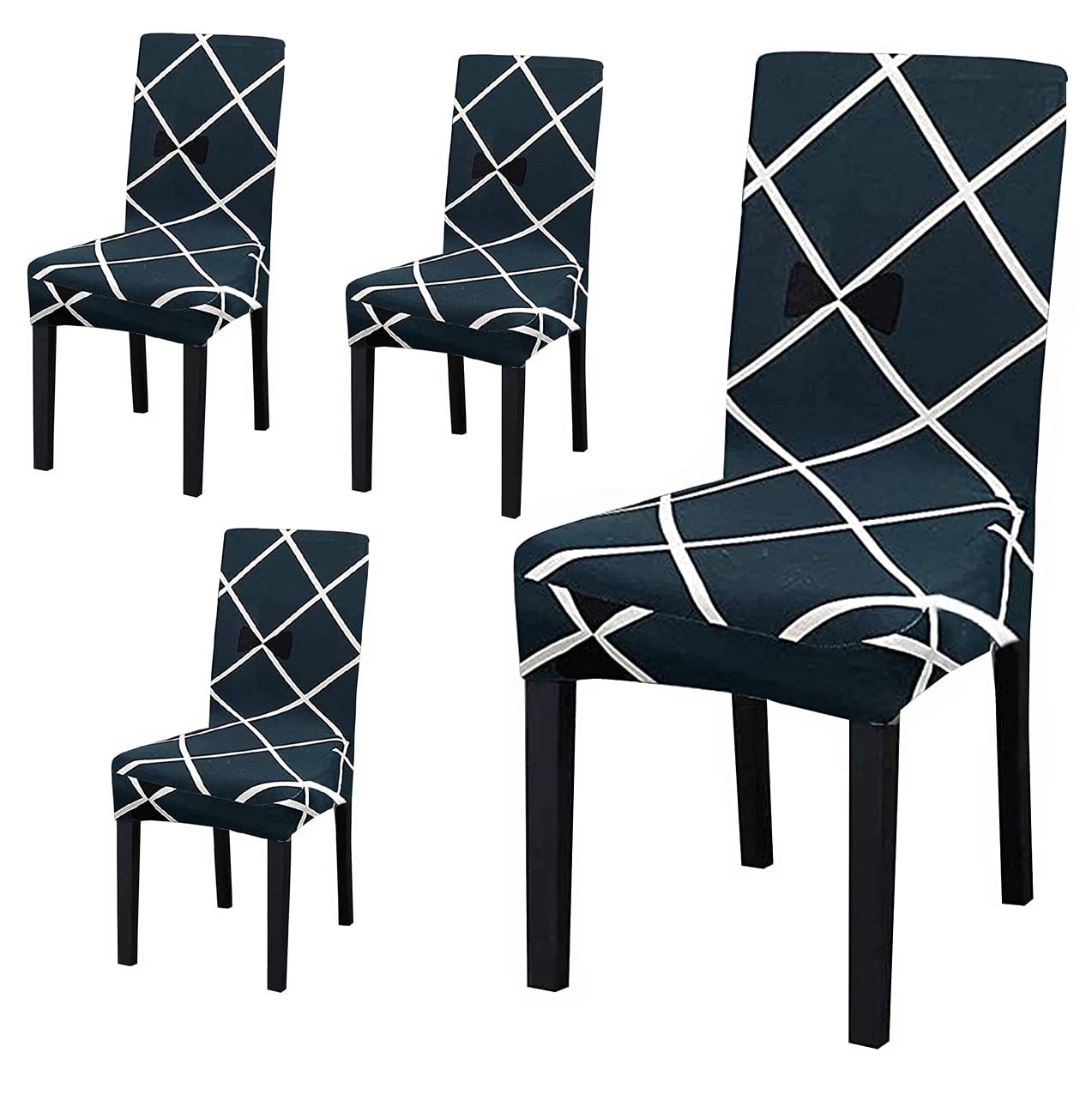 Grey Elastic Chair Cover - Protect Dining Chairs -14