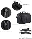 KROSER Sac à ordinateur portable extensible mallette légère pour 17.3" Sac de travail d'entreprise Laptop Premium Sac de messagerie hydrofuge avec RFID Poches pour les voyages/femmes/hommes-noirs