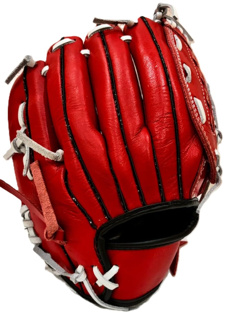 GDON Softball and Baseball Leather Left Hand Glove Color Red