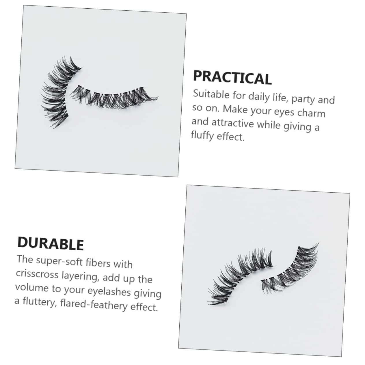 LALAFINA 60paare Pärchen Falsche Wimpern Wiederverwendbare Handgemachte Augenaufschläge Für Natürliche Und Voluminöse Wimpernlooks Für Wimpernverlängerungen Und Diy-anwendungen