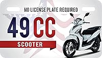 Vista 1 de Placa de matrícula patriótica de Estados Unidos de 49cc para ciclomotores y scooters