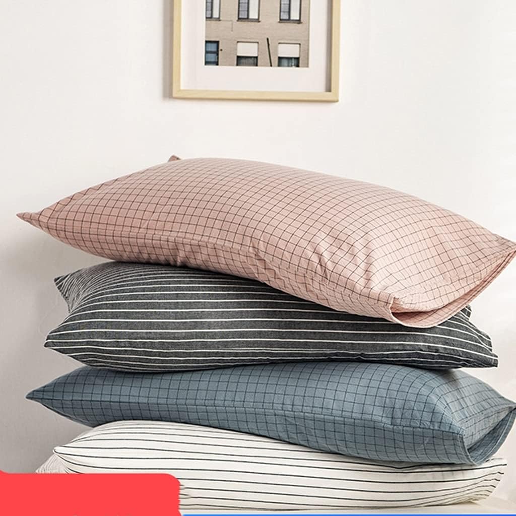 Solid Color Plaid Pillow Case Water Wash Cotton Sofa Home Decor Decorative 47cmx74cm Fashion Pillows Covers(Style I)