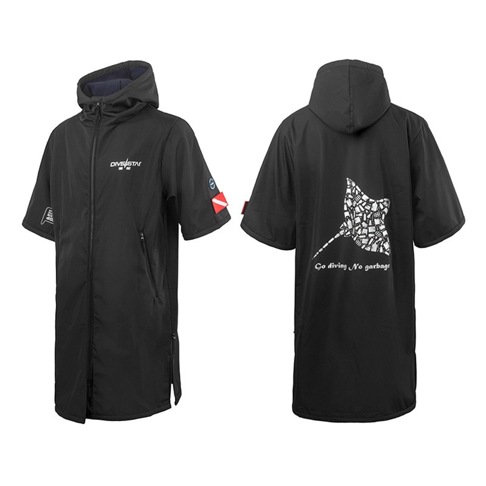 Parka de Bain Imperméable Coupe-Vent pour Surf, Vêtements de Plage avec Poches, Coupe-Vent pour Surf, Vêtements D'extérieur à Séchage Rapide,