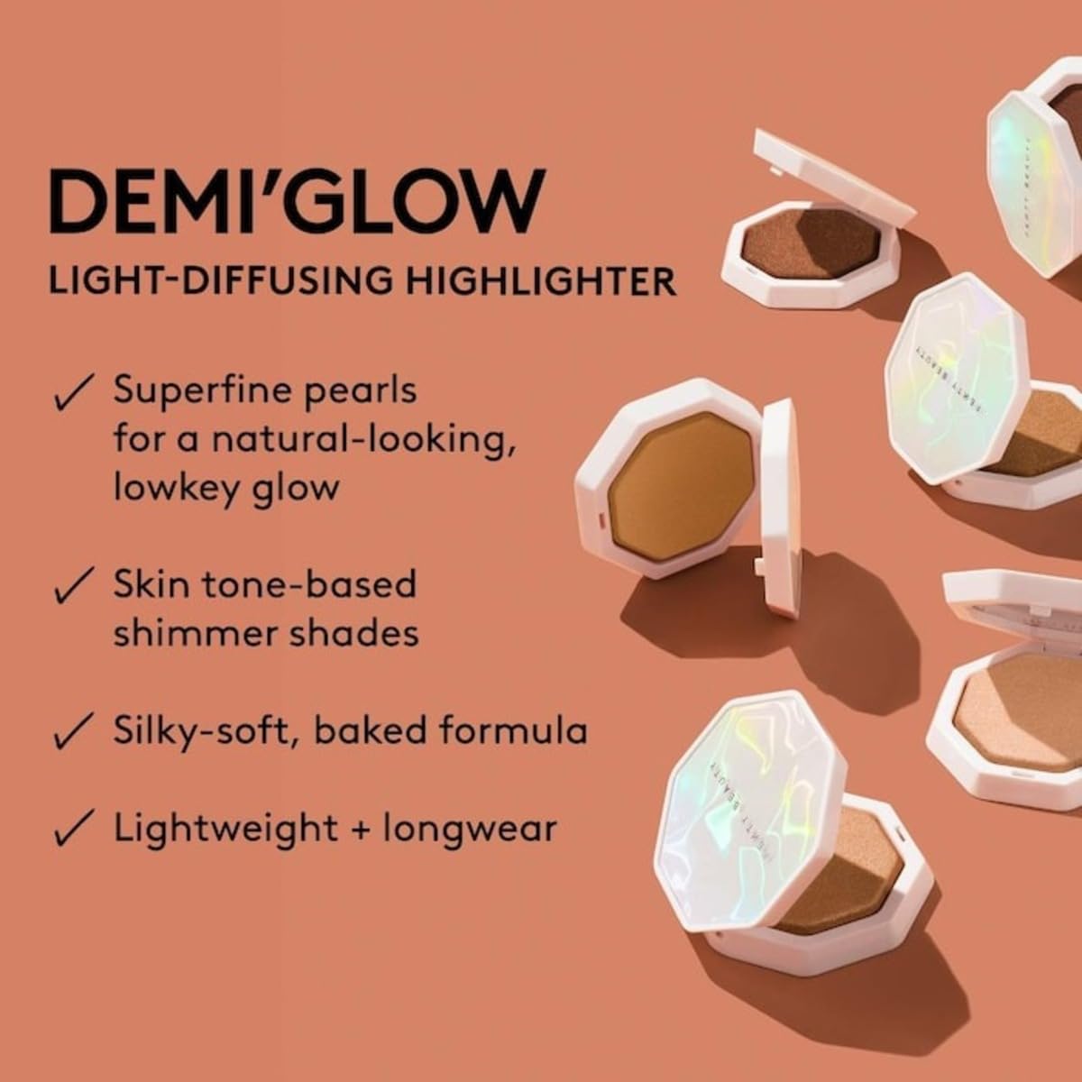 FENTY BEAUTY Demi' Glow Light Highlighter, Loose Change, Schimmernder Bronzeton, 4,5 g Loser Puder