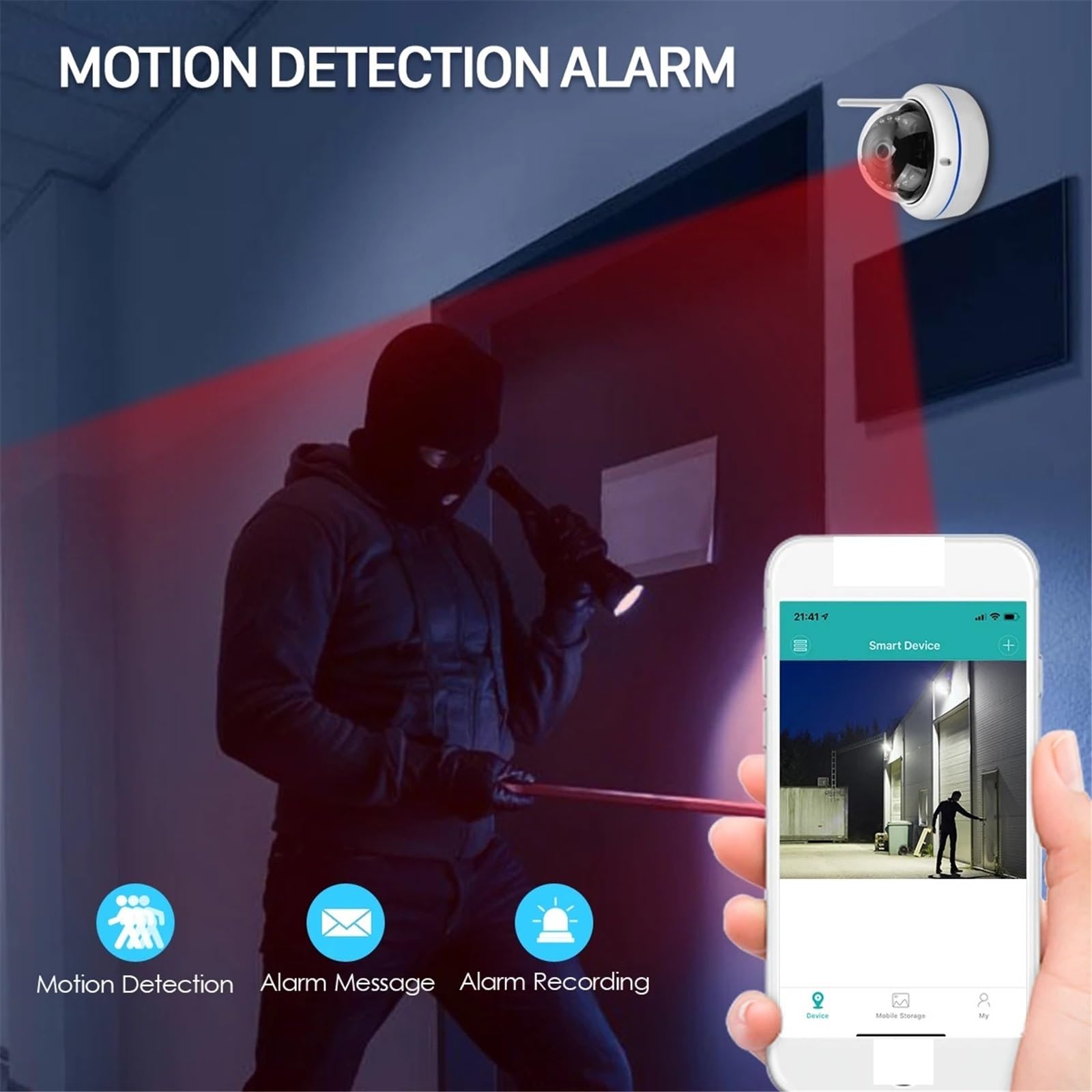 Cámara de vigilancia IP Tipo Domo de Techo con Carcasa metálica, 2/5/8 MP, WiFi HD, H.265, grabación de Audio, 2/5/8 MP, WiFi, H.265. Ideal for la Seguridad del hogar.(8MP Add 128G Card)