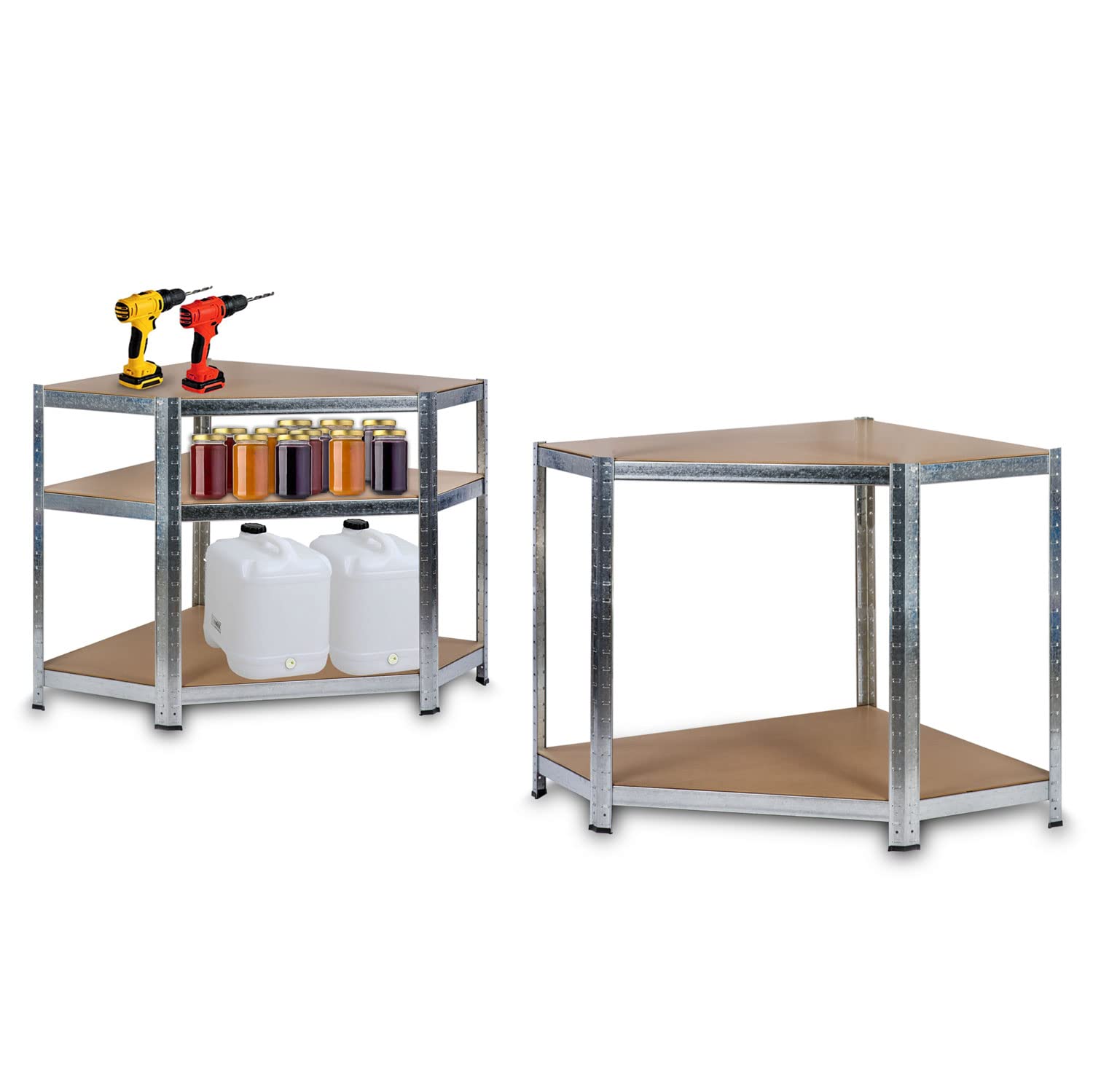 Humberg Lagerregal Regale Abstellraum Eckregal Steckregal Kellerregal Werkstattregal Schwerlastregal 2in1 180x90x40cm mit 5 Böden Maximale Belastung 500 KG