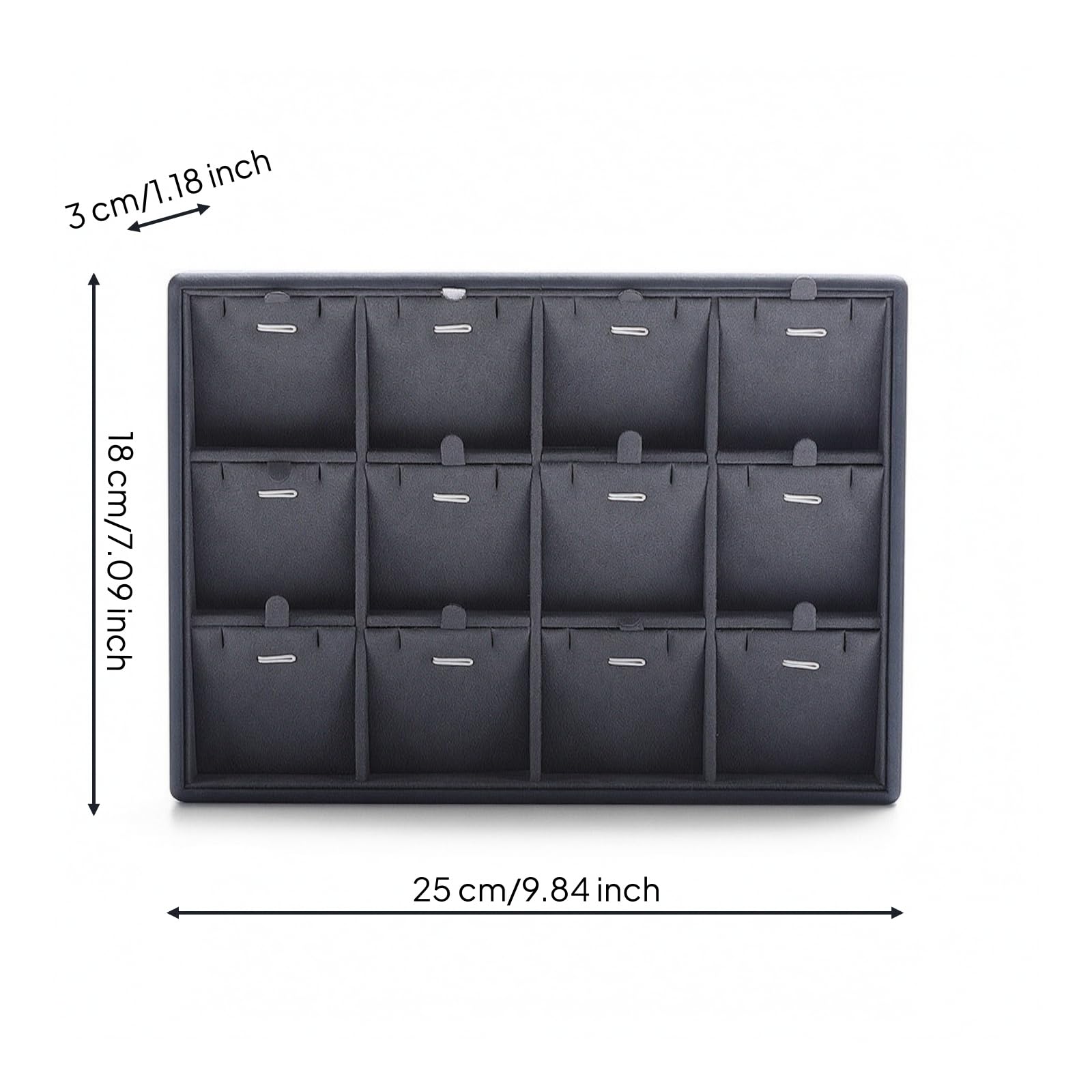 Vassoio Porta Gioielli Vassoio Espositore Organizer Contenitore Supporto con Struttura Schermata E Interno Effetto Velluto per Presentazione Ordinata, style to 2