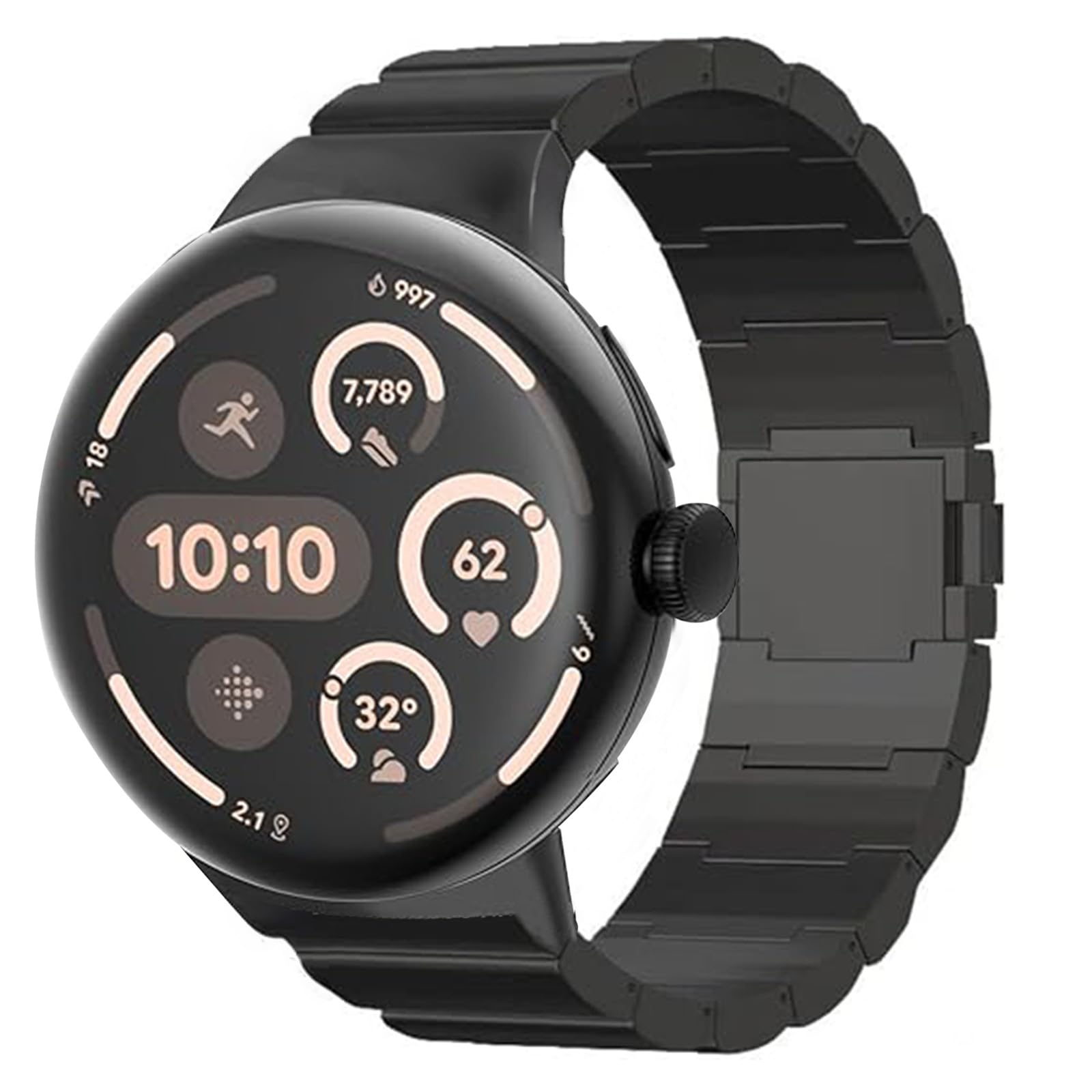 Bracelet magnétique en titane compatible avec Pixel Watch 4/3 45 mm, bracelet de rechange en métal titane compatible avec Pixel Watch 4 45 mm, pour homme