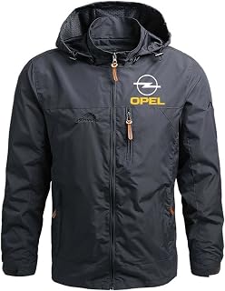RILIPU Men's Softshell Hoodie Jacket O.PEL Print Rain Jacket Workwear Outdoor Comfortable Work Waterproof Jackets Gift