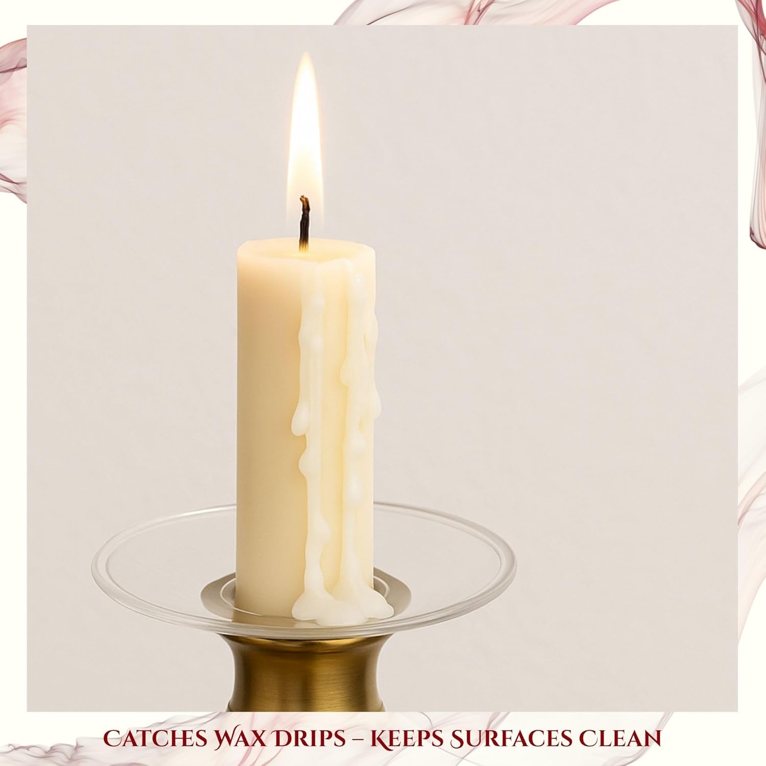 Biedermann & Sons Plastic Bobeches (50 Count), Clear 2.5 Inch Drip Protectors, Slide On Wax Catchers, Fits 7/8 Inch Taper Candles, Rings for Candlesticks and Table Decor