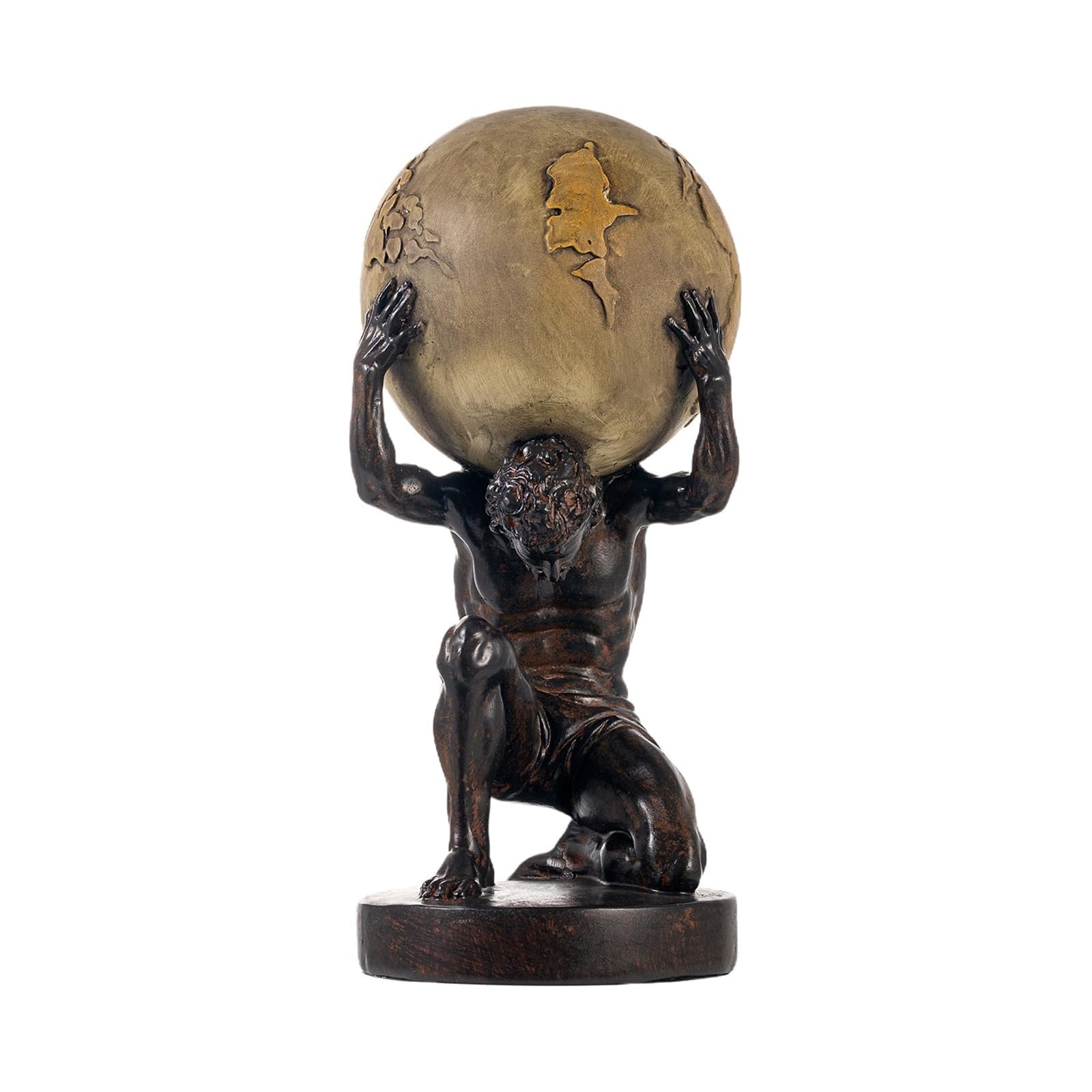 YUZDNM Statue and Sculpture, Lifting The Earth Figurine Decor, Creative Ornament for Home Office Living Room, Resin(Black)