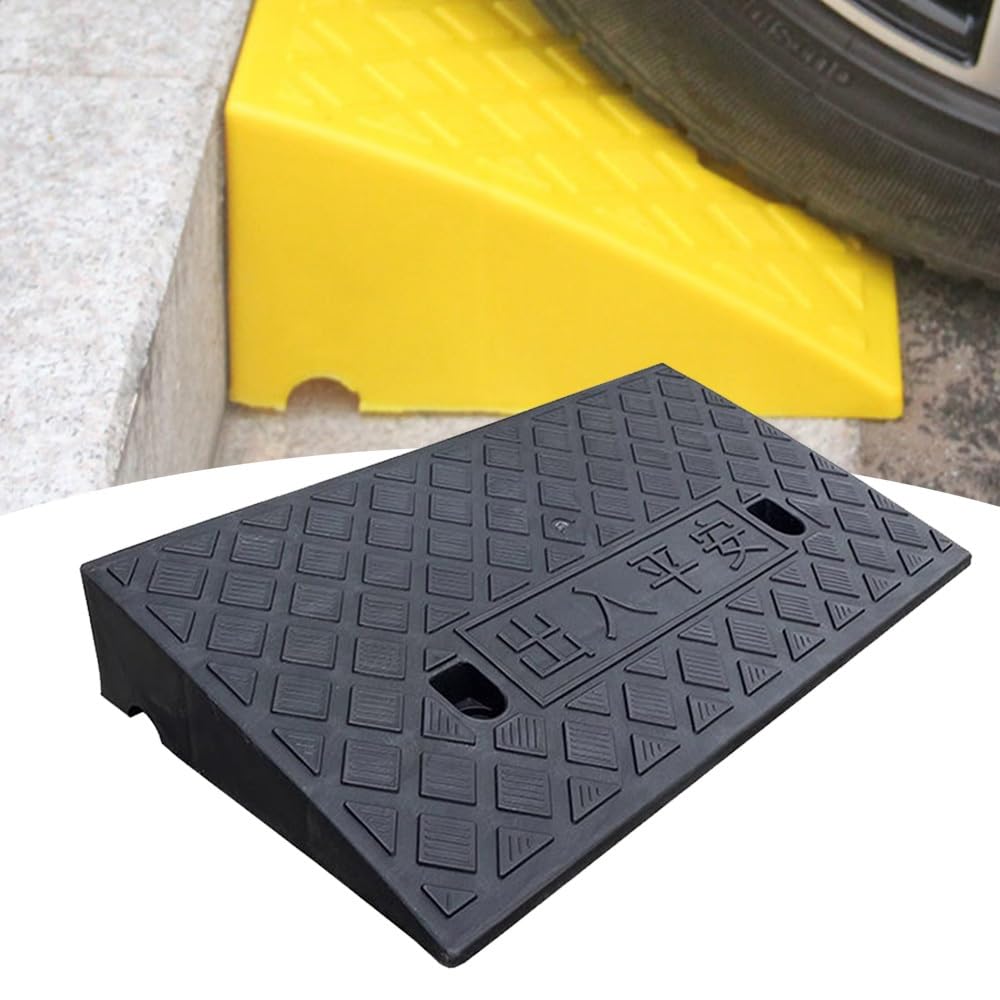 Rampes De Trottoir Et Bordure D'Allé Hauteur 3-19cm, Rampe De Seuil En Plastique, Rampe D'Accès Pour Voiture, Camion, Scooter, Vélo, Moto, Fauteuils Roulants(Black,4in/10cm)