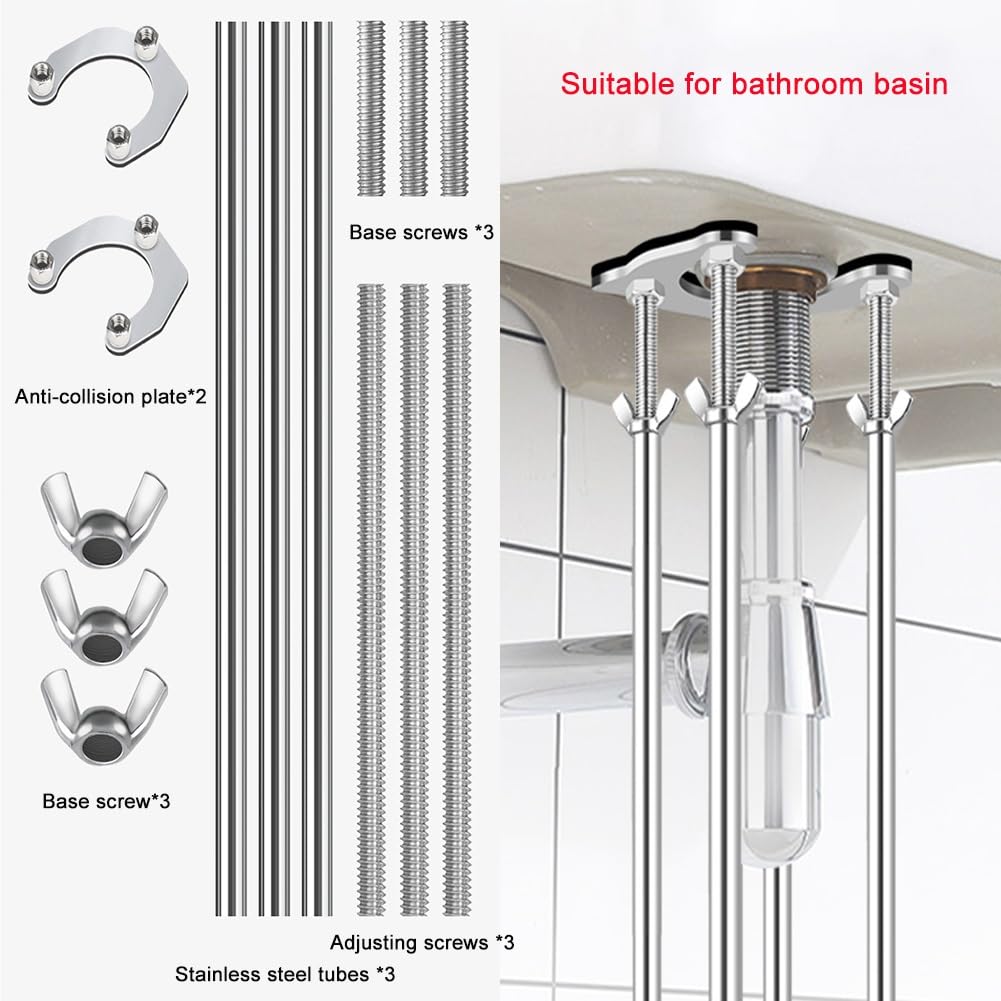 Soporte Fregadero Bajo Encimera de Alta Resistencia, Ajustable Pies de Cocina para Fregadero de Cocina y Baño, Soporte Pila Lavadero Acero, Carga Máxima 200 KG(12 cm,30-40 cm)