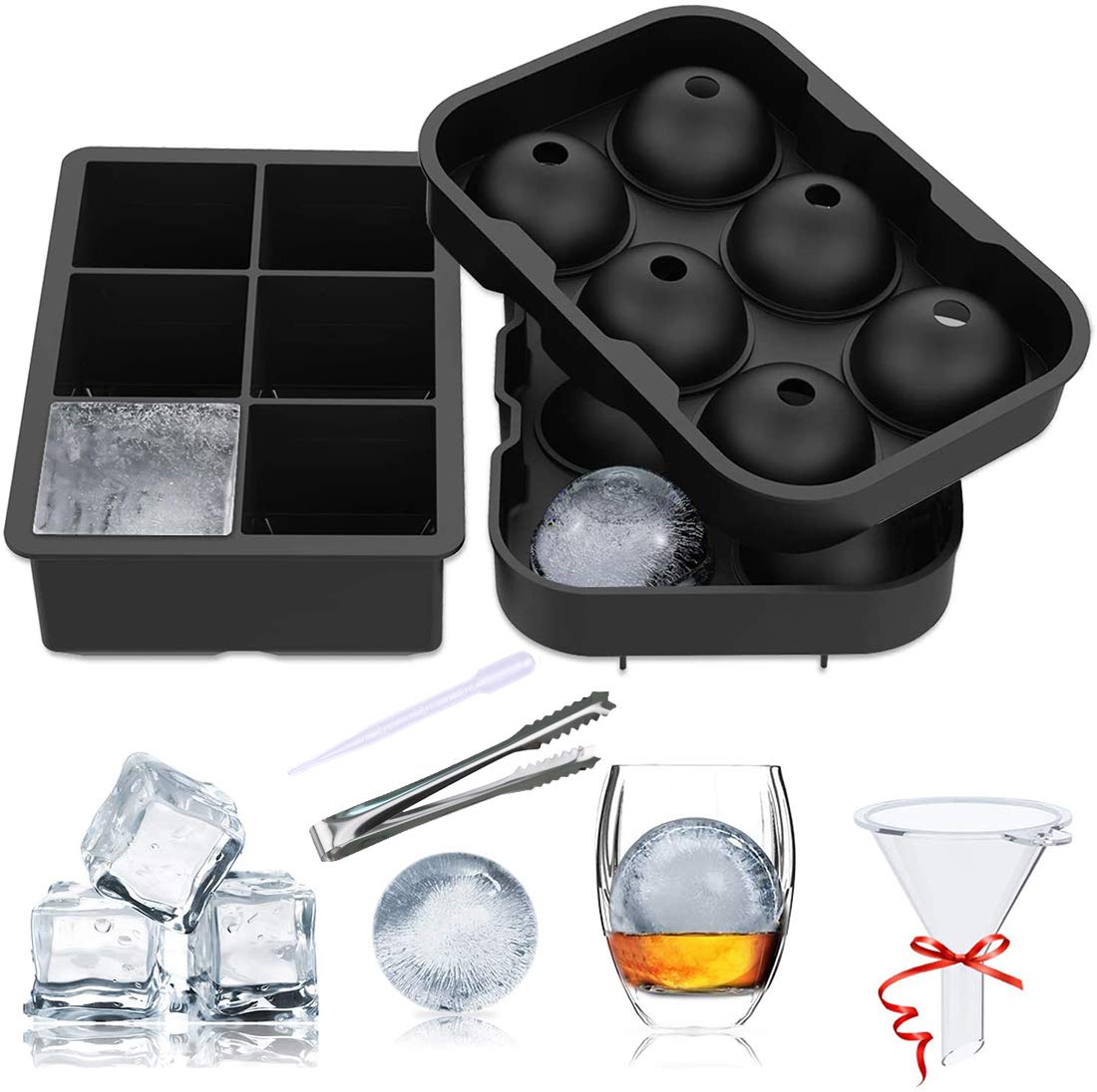 CharmCollection FDA Approved Food Grade Silicone Ice Ball Molds (Pack of 2)