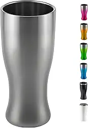 Copo Térmico Cerveja Inox 450 ml - Gelada 4 horas, Parede Dupla Isolamento, Base Emborrachada (Prata)