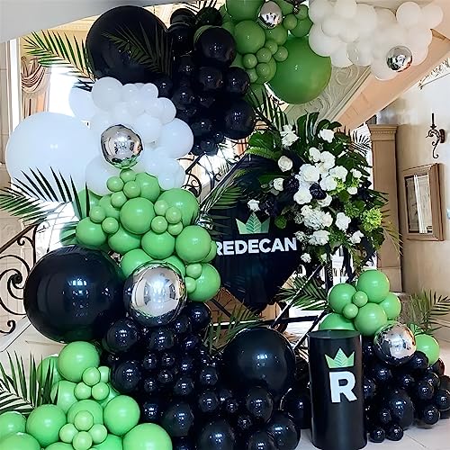 Image of 100pcs Green Balloons, Helium Quality 12 inch Green Latex Party Balloon for Birthday, Christmas, Graduation Party Decor (66ft Ribbons)
