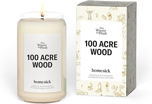 Homesick Winnie The Pooh - Vela perfumada de madera de 100 acres, aromas de tomillo, hojas de helecho, sándalo, 13.75 onzas, 60-80 horas de disponible en Yaxa Colombia