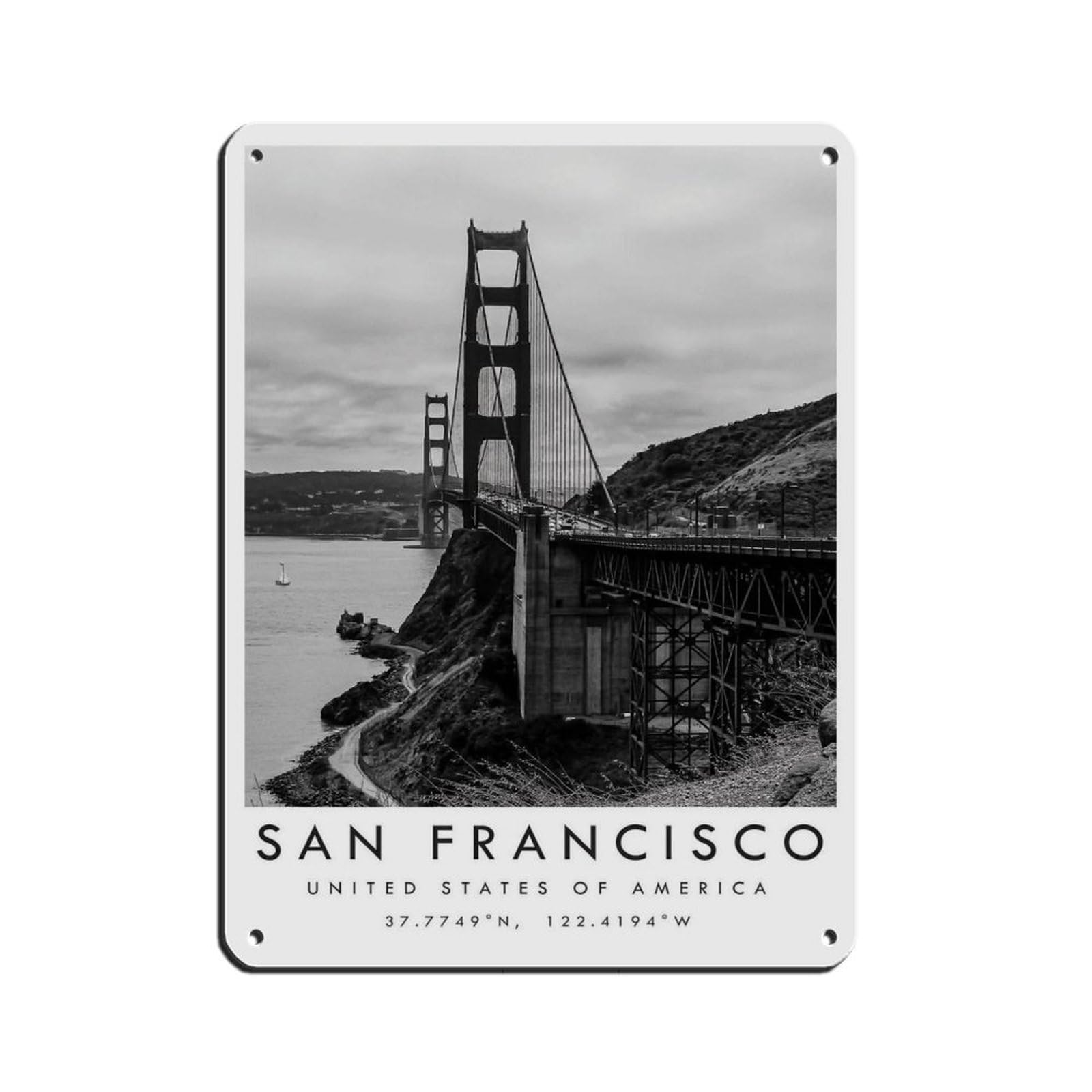 San Francisco Travel, San Francisco Poster (3) Tin Sign Vintage Metal Pub Club Cafe Bar Home Wall Art Decoration Poster Retro 12x16inch(30x40cm)