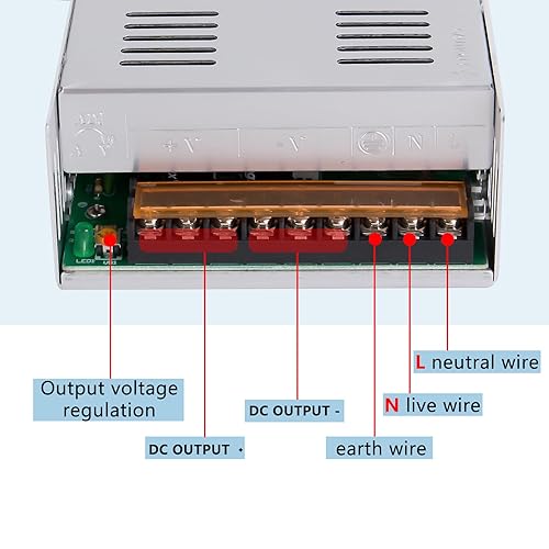Miniatura 6 de Fuente de alimentación conmutada de 24V 20A 480W DC AC 100V240V a DC-12V Adaptador de corriente, voltaje constante del transformador, adecuado para