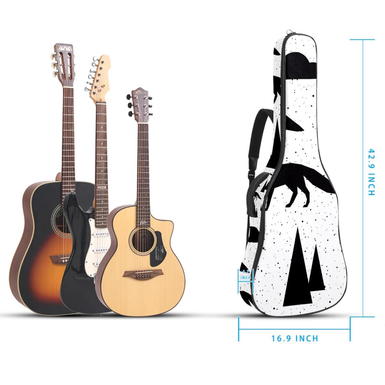 Torba na gitarę akustyczną wodoodporna gitara plecak gruby miękki wyściełany urocza panda klasyczna gitara obudowa, Kolor 10, 42.9x16.9x4.7 in, Organizer do torby