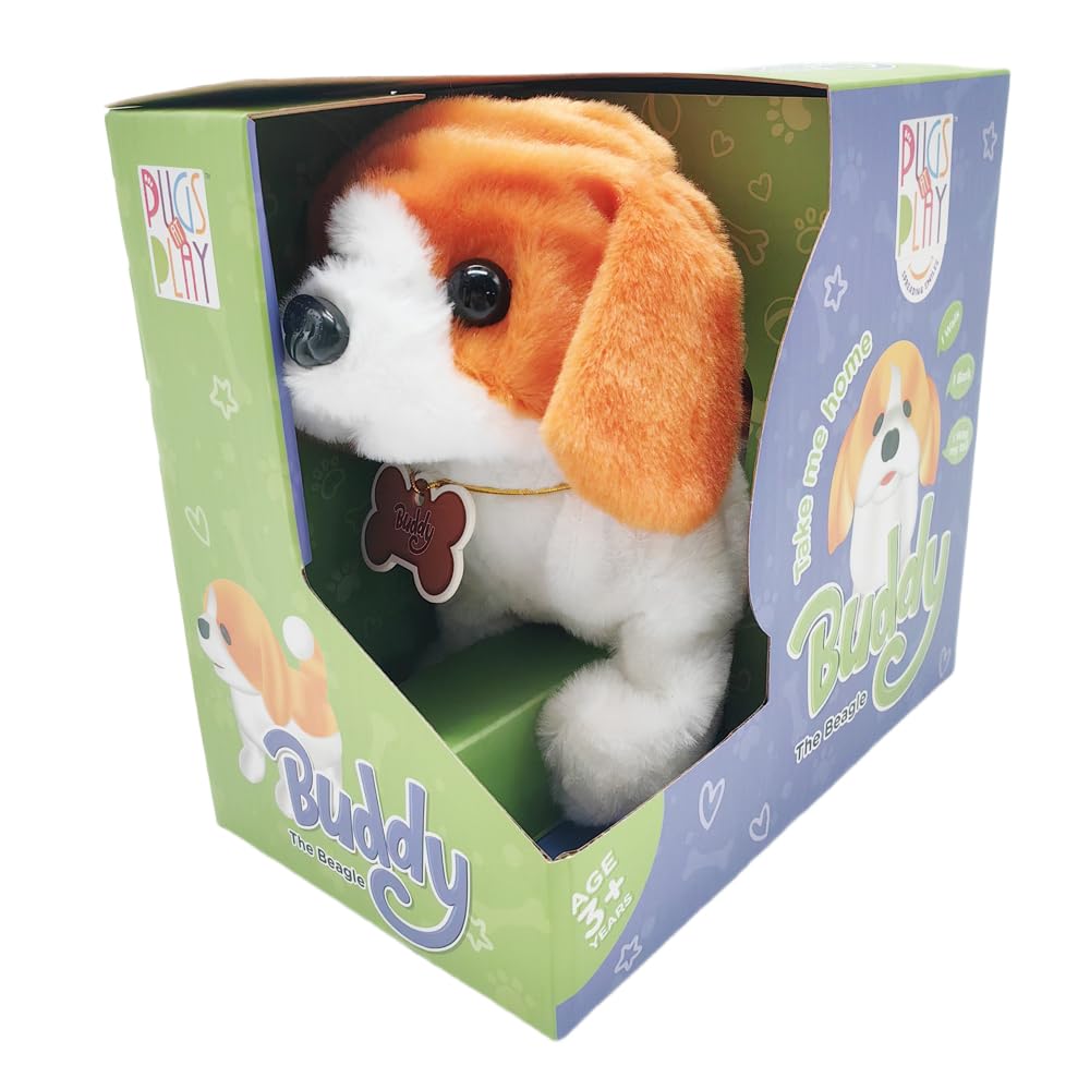 Pugs At Play Buddy Walking Dog Interactive Plush Toy – Soft Electronic Animal That Moves and Makes Sounds, for Toddlers and Kids