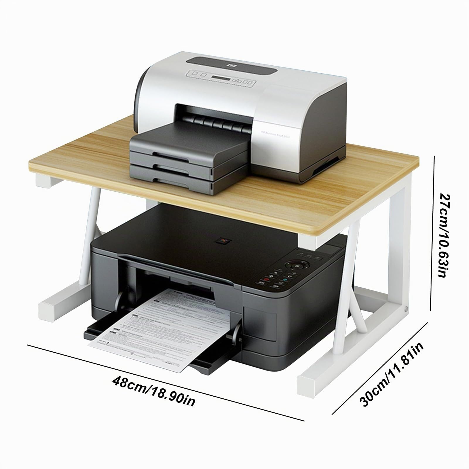 Soporte para Impresora de Escritorio,Mueble Organizador Multiusos | Mesa para Impresora y Escáner, Estante de Almacenamiento Multifuncional para Hogar y Oficina
