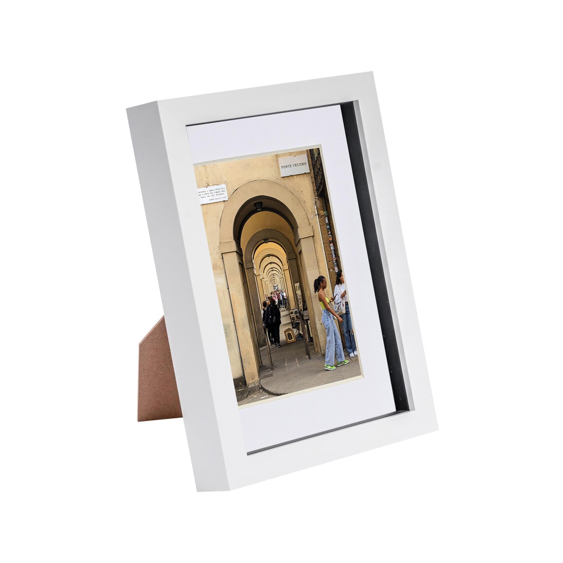 Nicola Spring Acrylic 3D Box Photo Frame with Mount - White