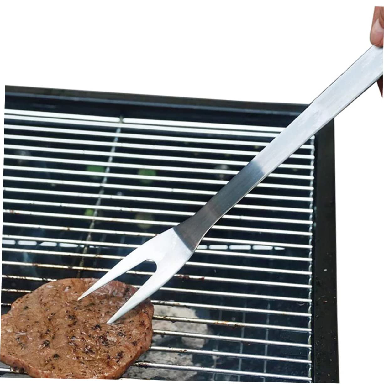 Toddmomy 4stücke Edelstahl Bbq Gabeln Mit Langem Griff Hochwertige Grillgabeln Aus Edelstahl Für Grillen Picknicks Und Restaurantgebrauch