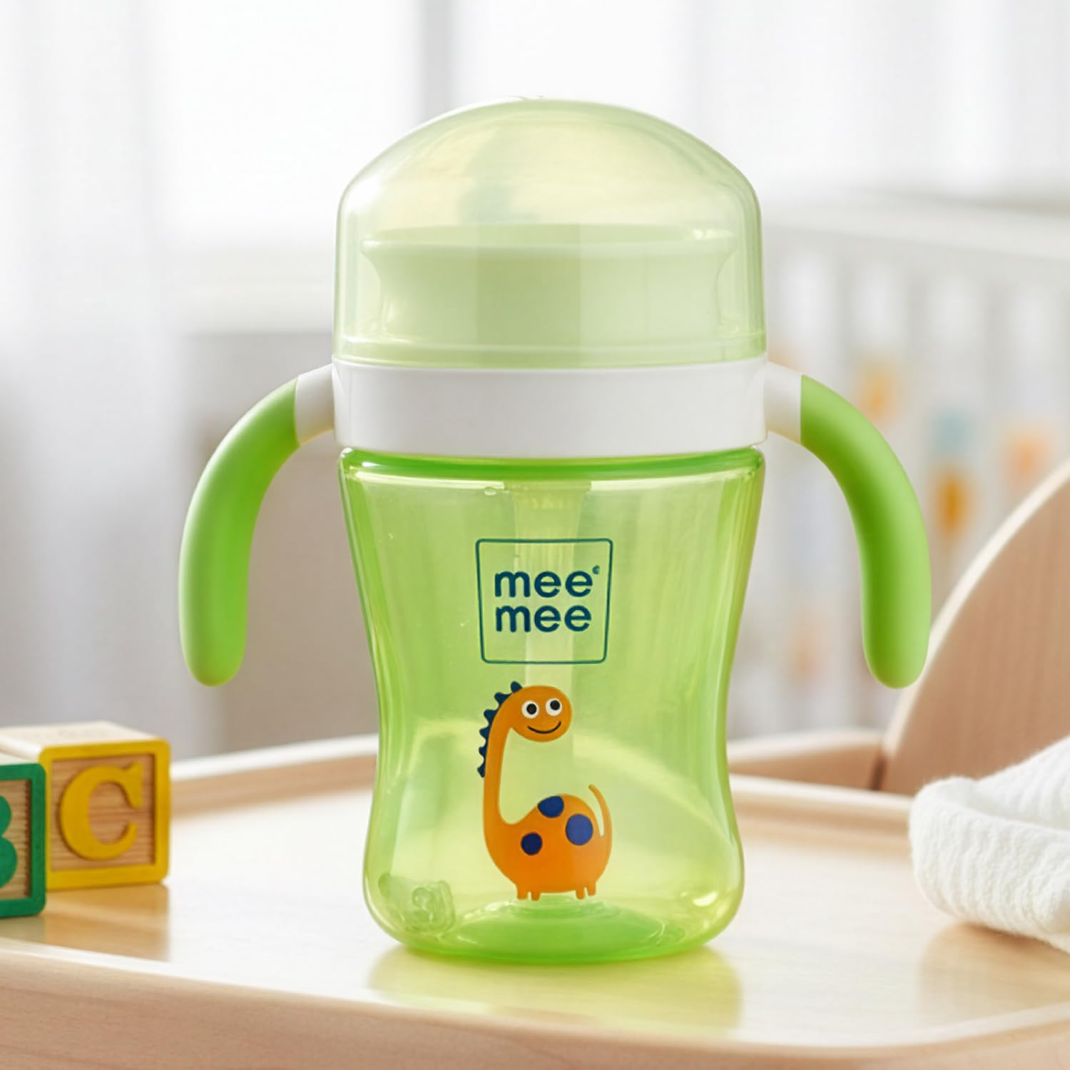 Mee Mee Baby Trainer Sippy Cup | Soft Spout, Leakproof Sipper for Toddlers | Dual Handle for Easy Grip | Non -Toxic, Lightweight & BPA Free, Green (240 Ml)