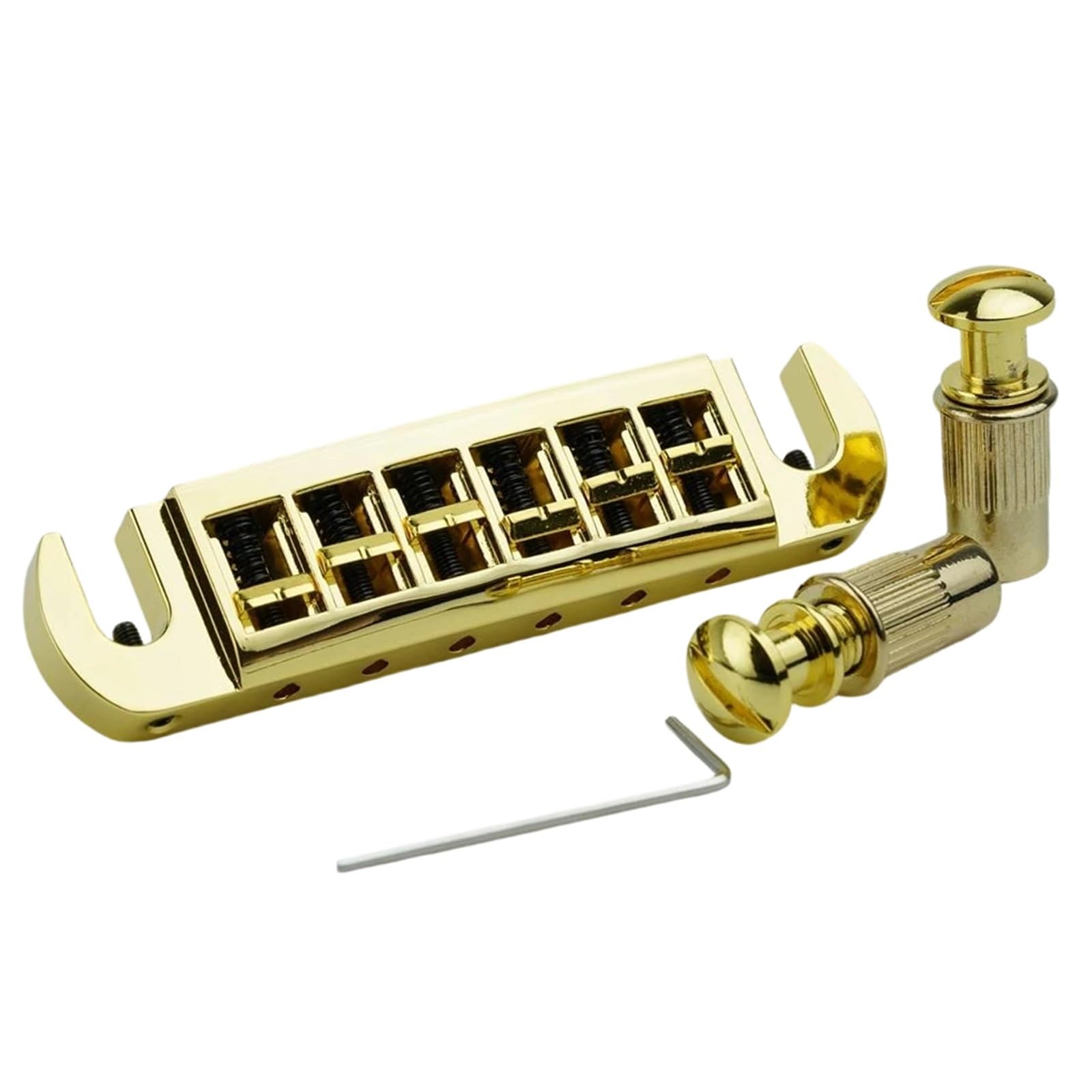 Chevalet De Guitare Pont De Cordier Enveloppant Réglable Pour Guitare Électrique LP Argent Chromé(Golden)