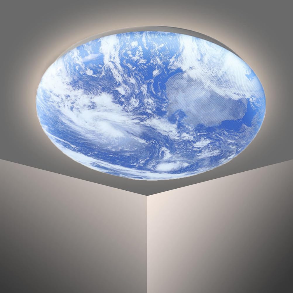 SXSCARKX LED Moon Ceiling Light Modern Design Lamp Dimmable 3D Wall Deco Earth with Remote Control Lighting for Bedroom Living Room,Earth Design,40cm