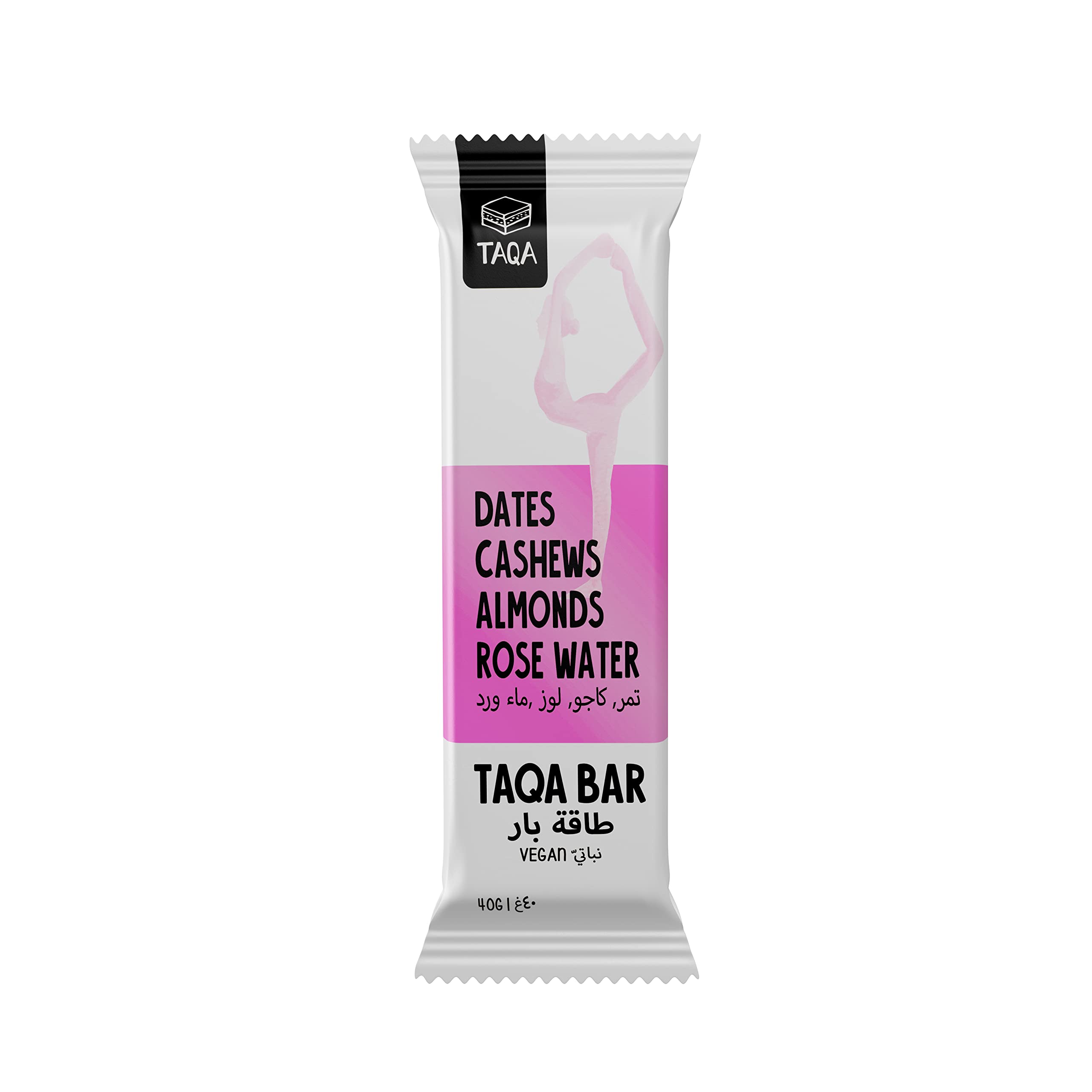 Taqa Dates Energy Bar With Almond & Rose Water - Vegan & Wheat Free - 40 Gm