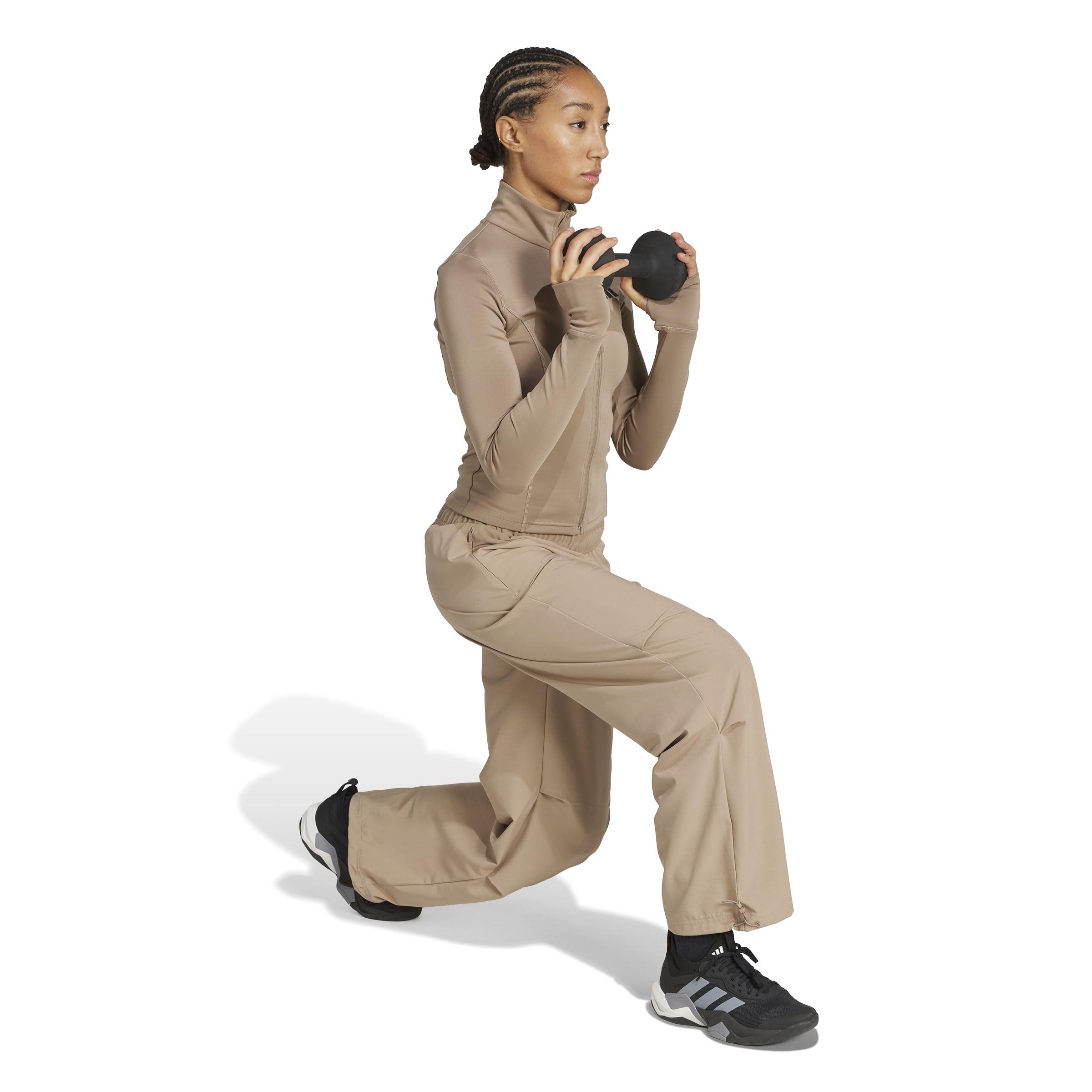 adidas Femme Workout Essentials Woven Training Pants, Chalky Brown, XL
