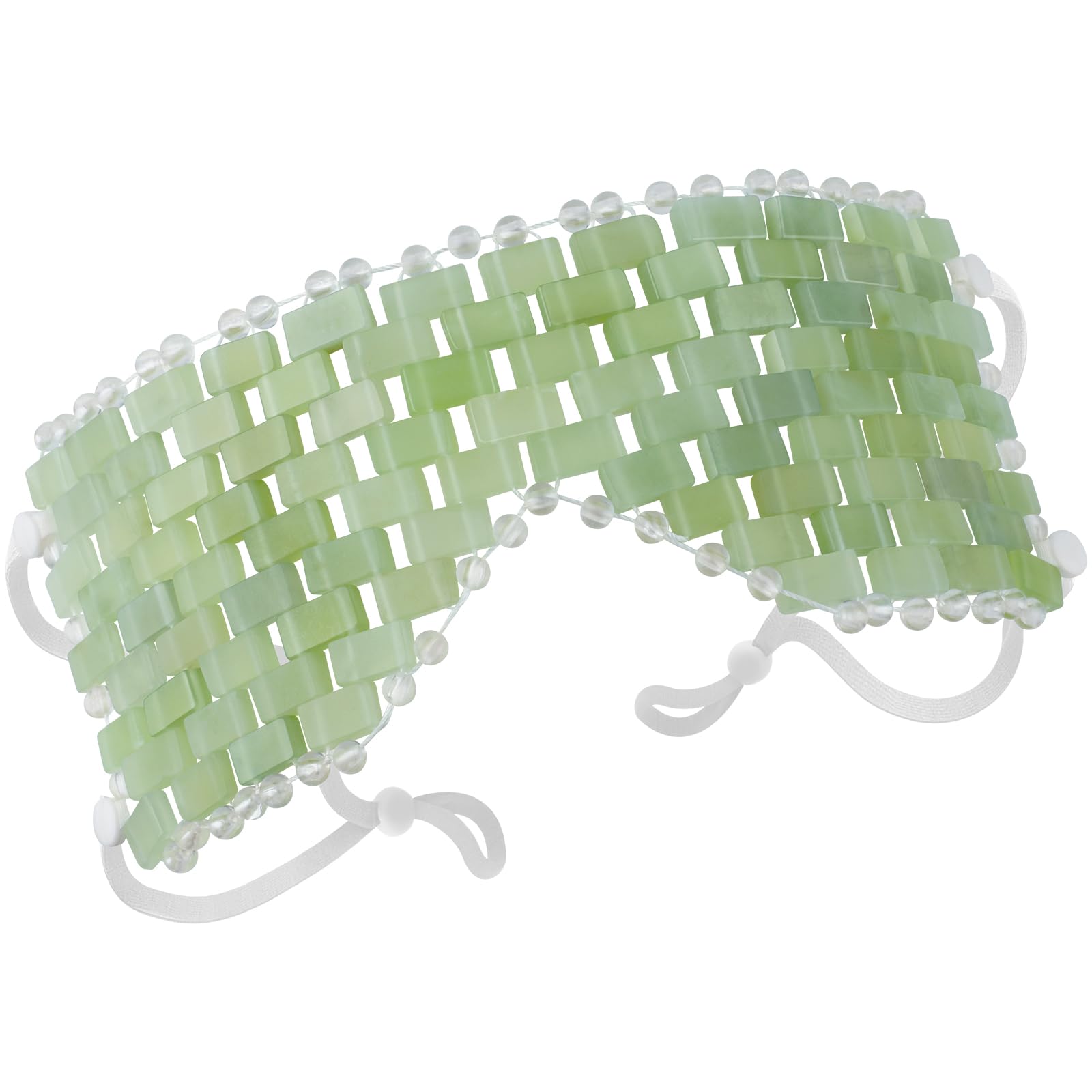 LazyGa Jade Eye Mask - with Adjustable Strap for face 100% Natural Gemstone Jade Sleep Mask for Hot & Cold Anti Aging Therapy