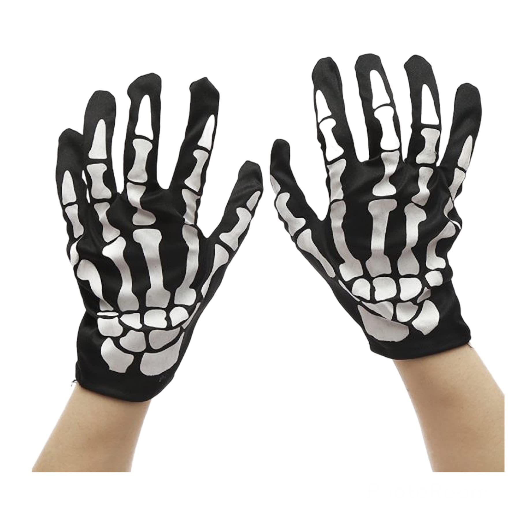HIGHLAND Halloween Skeleton Gloves for Kids Cosplay Costume Accessories  Bone Skull Mittens Cycling Gloves, Years