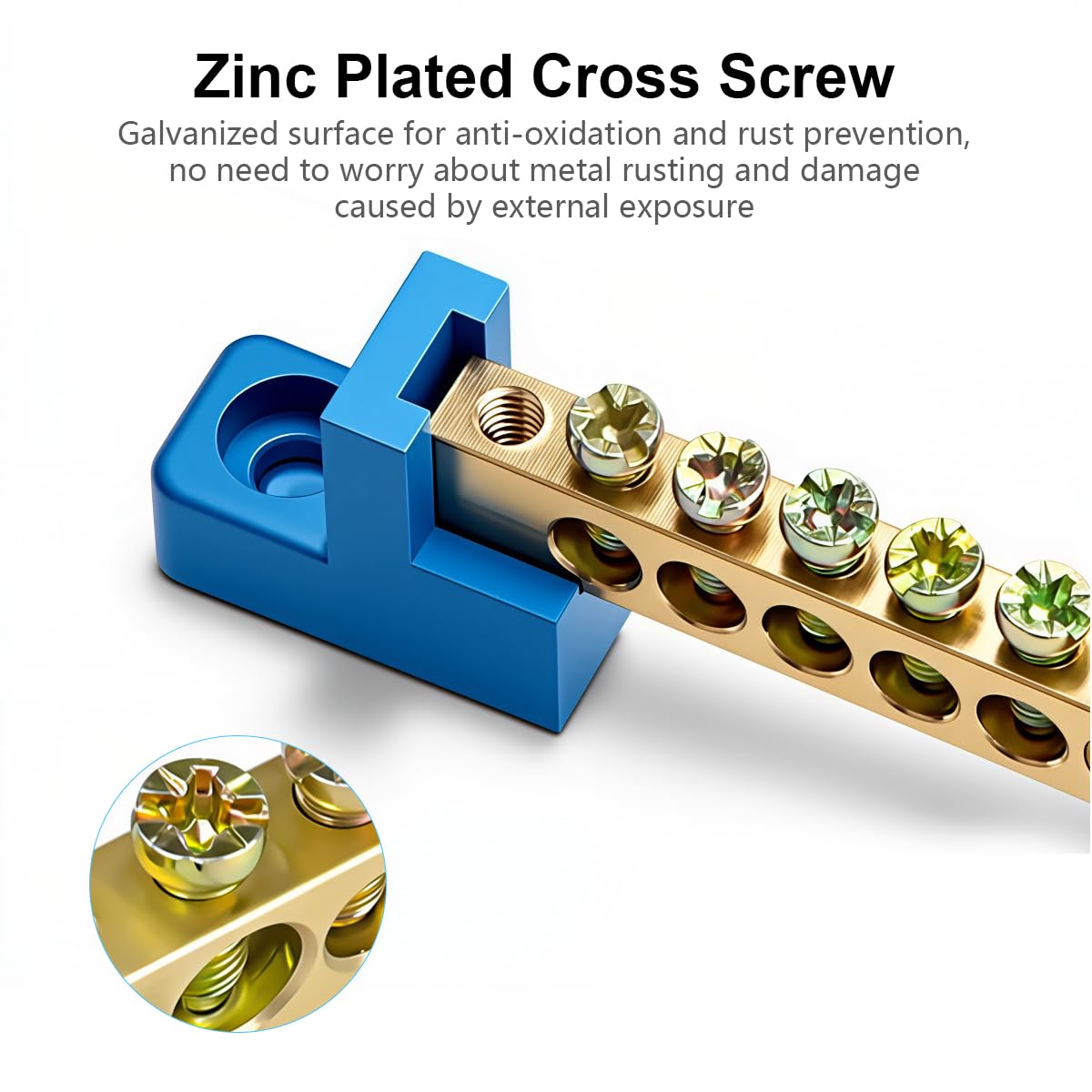 Serplex 2-Pack 30A Brass Bus Bar Terminal Block Screw Terminals 8x1.3x2.2cm — Amazon image 5