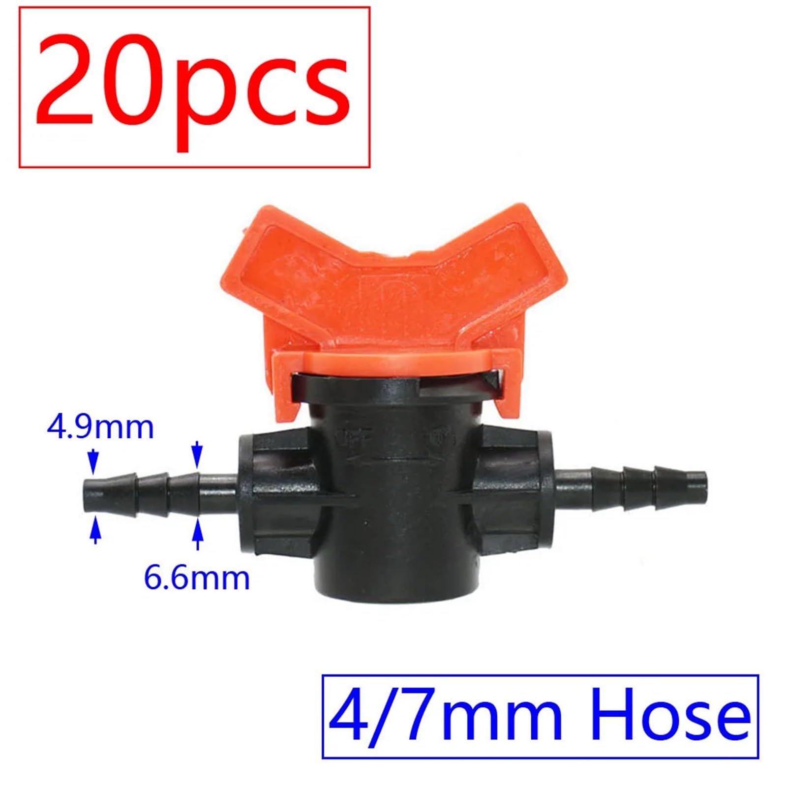20 válvulas de riego por goteo de 4/7 3/8/10/12/16/20/25 mm, conector de manguera de agua de rosca macho de 1/2 pulgada 3/4 pulgadas (P)