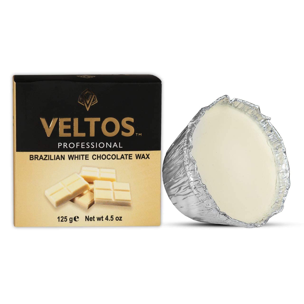 Veltos Professional Brazilian White Chocolate Facial Peel Off Katori Wax 125gm for Smooth and Shining Skin