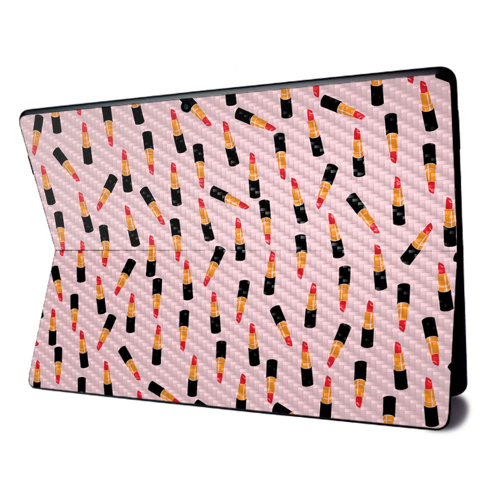MightySkins Carbon Fiber Skin for Microsoft Surface Pro X - Lipstick Pattern | Textured Carbon Fiber Finish | Easy to Apply, Remove, and Change Styles | Made in The USA