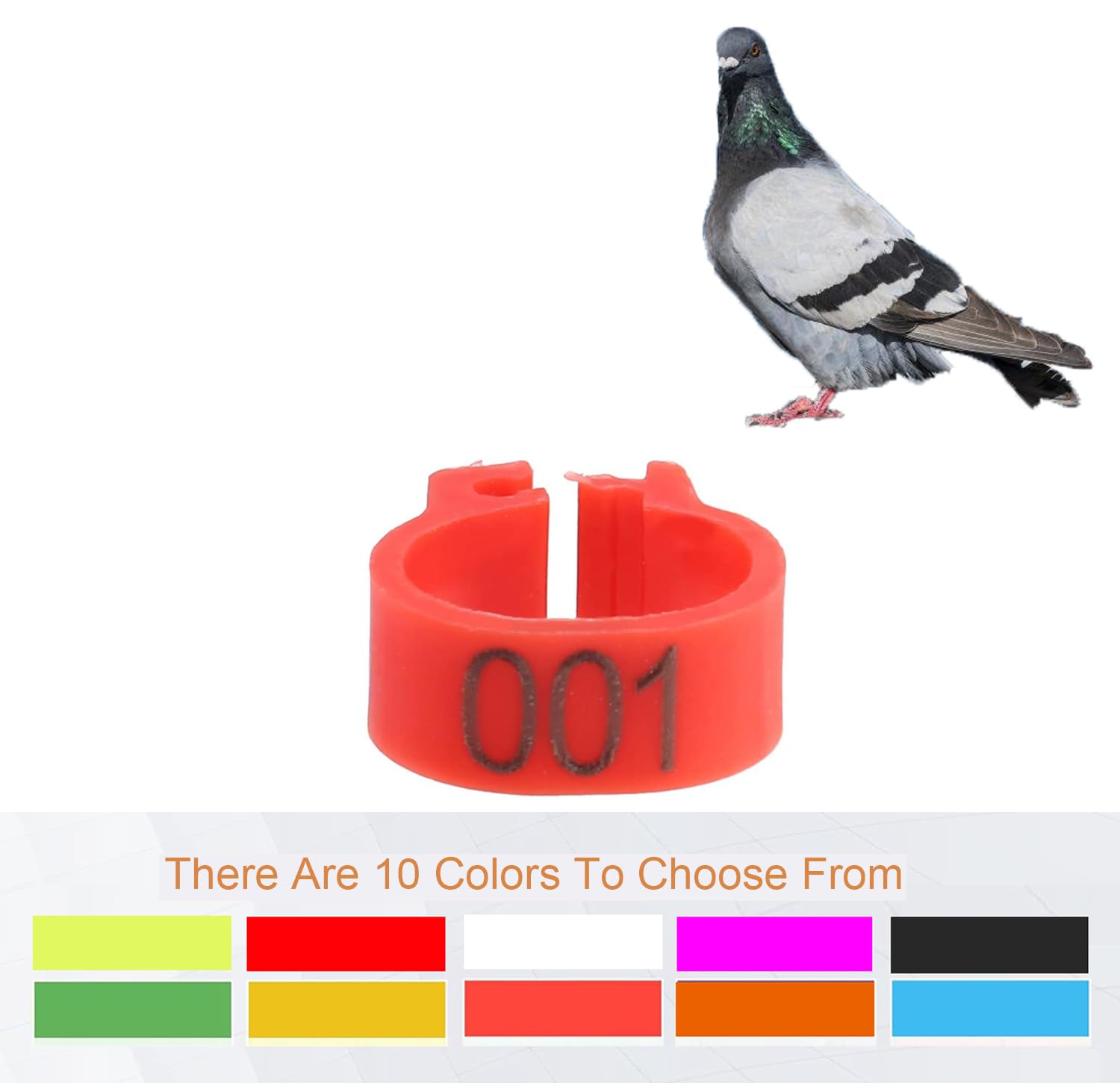 10mm 001-100/001-200/001-300/001-400/001-500 Number Plastic Bird