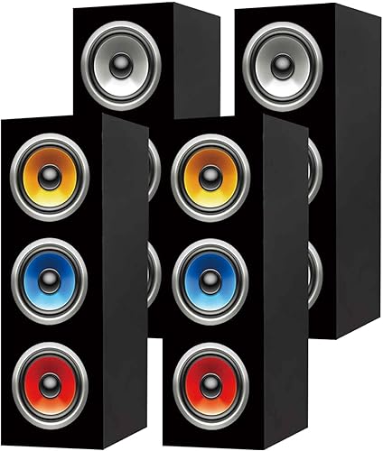 4 piezas de decoraciones de fiesta de los años 80 y 90, recuerdos de fiesta de hip hop, cajas de papel grandes para decoración retro de los años 80