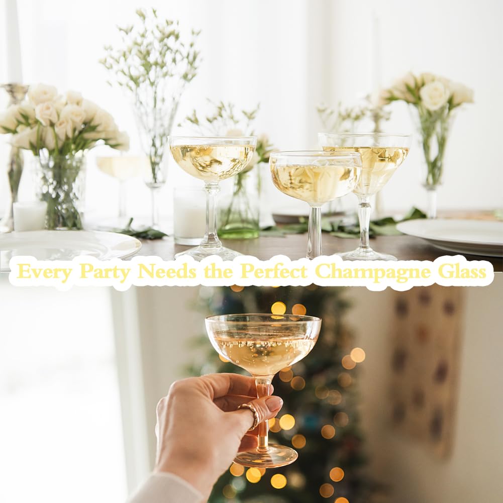Bicchieri da champagne in plastica, 50 pezzi, 120 ml, trasparenti, riutilizzabili, per feste, matrimoni, compleanni, lauree